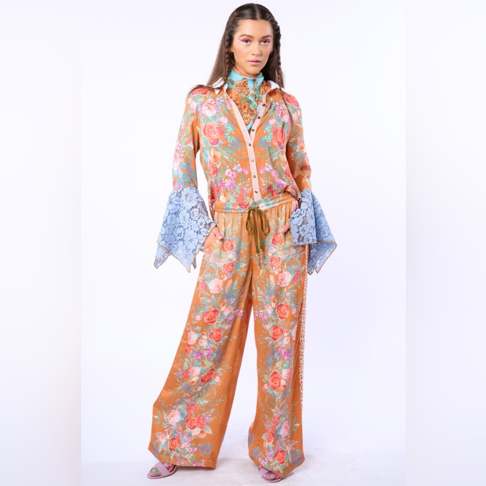 🆕Aratta VALENTINA 2 piece SET, Top and Pants,
Copper Rose Print Sz S